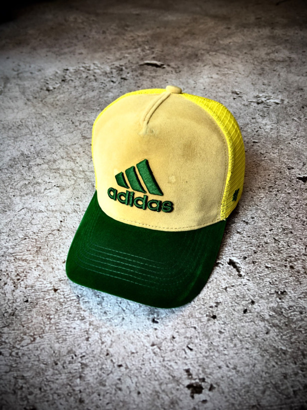 کلاه بیسبالی مخمل وارداتی مدل ADIDAS _ کرم نقاب سبز