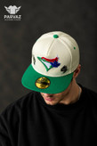 کلاه کپ بک فیت مستر کوالیتی وارداتی FIFTY 59 مدل Toronto Blue Jays _ کرم نقاب سبز