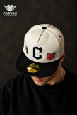 کلاه کپ بک فیت مستر کوالیتی وارداتی FIFTY 59 مدل Chicago Cubs _ طوسی نقاب مشکی
